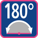 The lifting point has got a rotation range of XXX° in the suspension link (XXX° being representative for the different values).